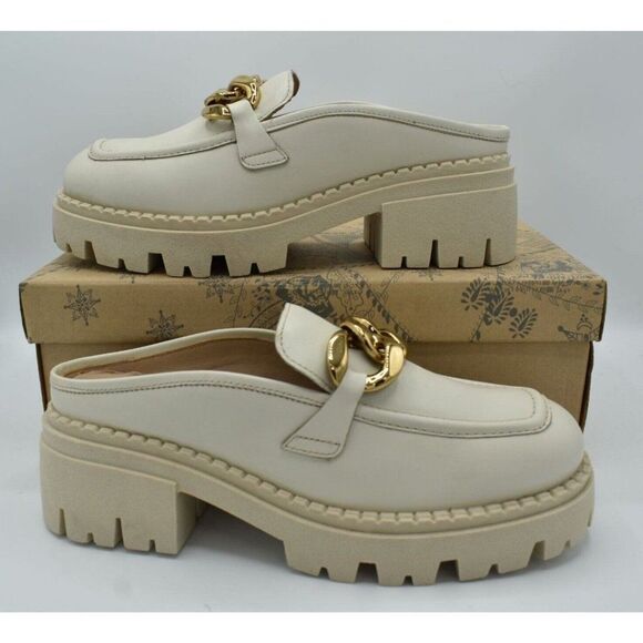 Free People Womens Size EU 41 US 11 Lyra Link Bone Leather Slip On Mule Shoes - Picture 3 of 11